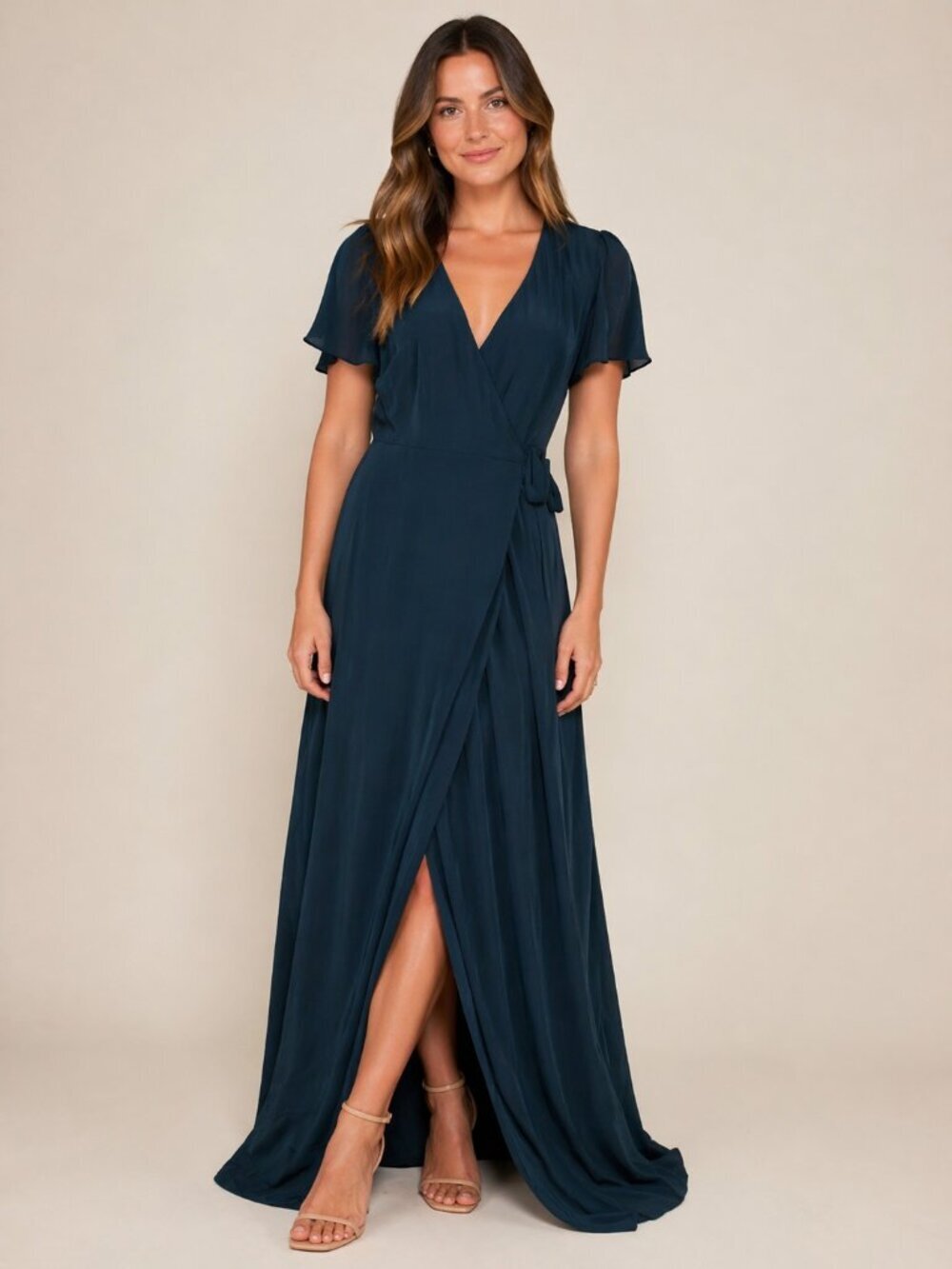 Show Me Your Mumu Noelle Bridesmaid Dress Blue Green Chiffon Maxi NWT Medium
